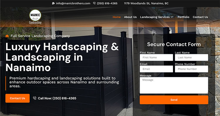Manic Brothers Landscaping Website In Nanaimo