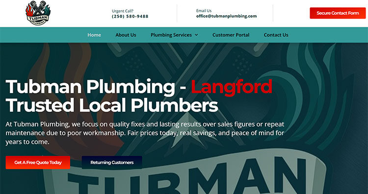tubman plumbing plumbers website in Victoria